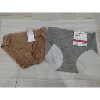 イオン(AEON)のベージュ　グレー　ショーツ２枚　Lサイズ(ショーツ)
