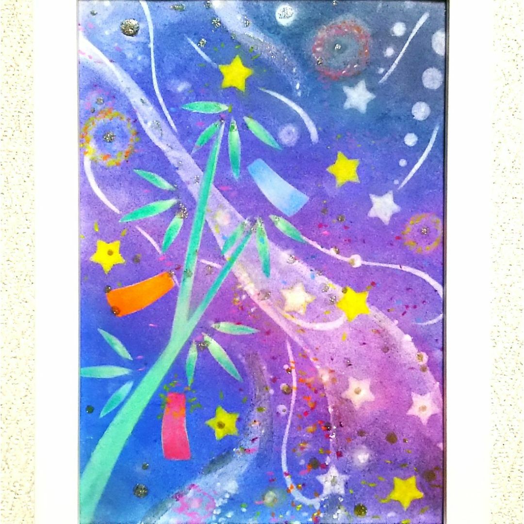 パステルアート エメラルド・ナイト 五月の夜空 パステル画原画