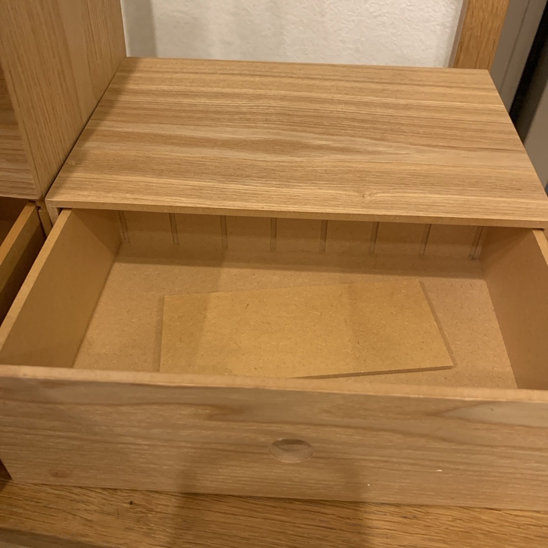 MUJI (無印良品) - 無印良品 木製小物収納 1段と3段 セットの MUJI (無印良品) - 無印良品 木製小物収納 1段と3段 セットの