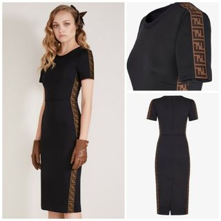 FENDI - FENDI フェンディ ズッカ柄 ロング丈ワンピース 着痩せ FENDI - FENDI フェンディ ズッカ柄 ロング丈ワンピース 着痩せ