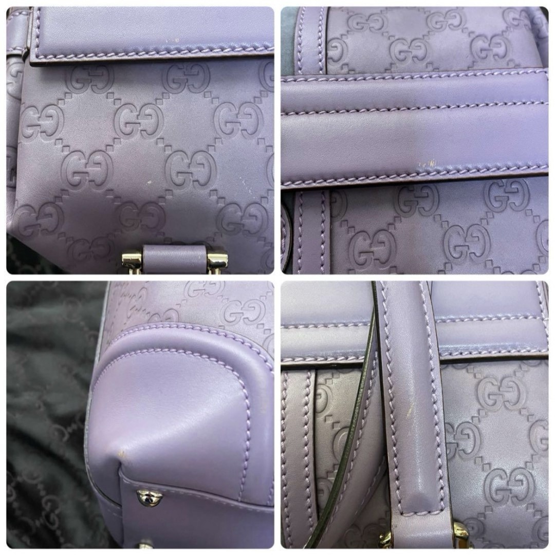 GUCCI - GUCCI グッチ シマ レザー ハンドバッグ ラベンダー GUCCI - GUCCI グッチ シマ レザー ハンドバッグ ラベンダー