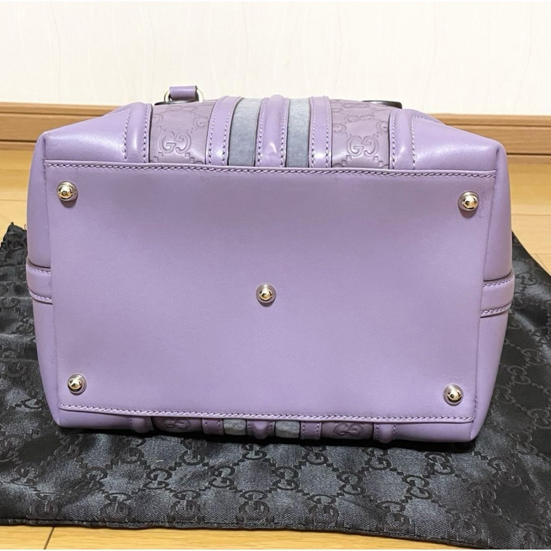 GUCCI - GUCCI グッチ シマ レザー ハンドバッグ ラベンダー GUCCI - GUCCI グッチ シマ レザー ハンドバッグ ラベンダー