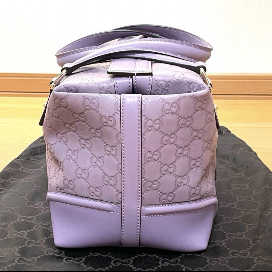 GUCCI - GUCCI グッチ シマ レザー ハンドバッグ ラベンダー GUCCI - GUCCI グッチ シマ レザー ハンドバッグ ラベンダー