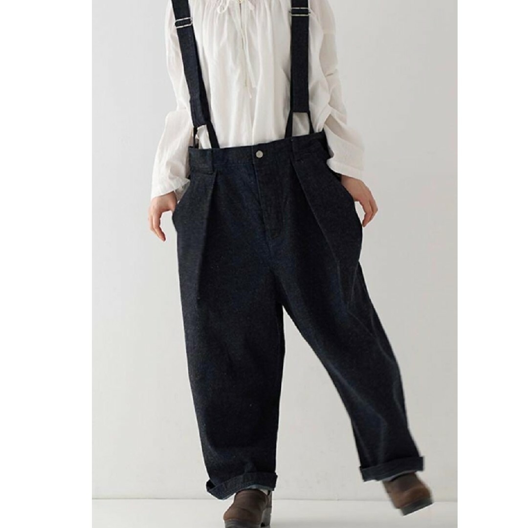 nest Robe - nest Robe UpcycleLino デニムサスペンダーパンツの nest Robe - nest Robe UpcycleLino デニムサスペンダーパンツの