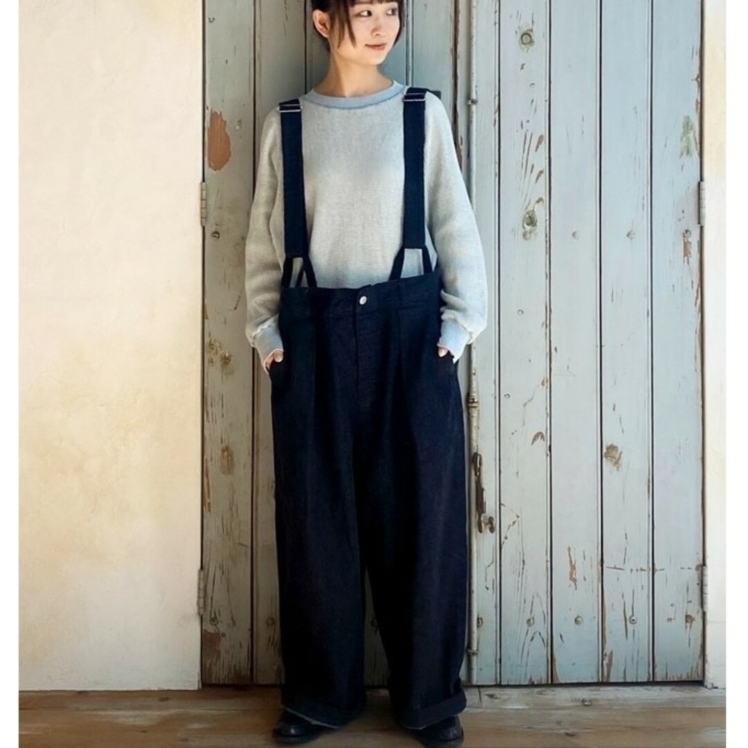 nest Robe - nest Robe UpcycleLino デニムサスペンダーパンツの nest Robe - nest Robe UpcycleLino デニムサスペンダーパンツの