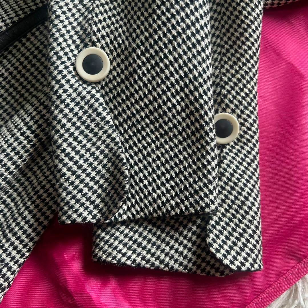 美品】Christian Dior 千鳥柄ワンピース 膝丈 グレー L 長袖 美品】Christian Dior 千鳥柄ワンピース 膝丈 グレー L 長袖