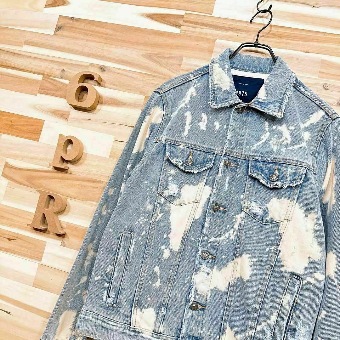 ZARA - 【ザラ】ZARA ブリーチ加工 ダメージ ブルー デニム ZARA - 【ザラ】ZARA ブリーチ加工 ダメージ ブルー デニム
