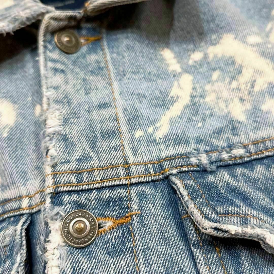 ZARA - 【ザラ】ZARA ブリーチ加工 ダメージ ブルー デニム ZARA - 【ザラ】ZARA ブリーチ加工 ダメージ ブルー デニム