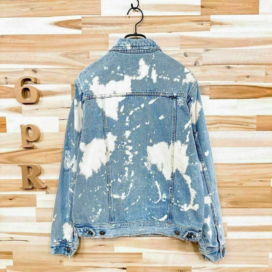 ZARA - 【ザラ】ZARA ブリーチ加工 ダメージ ブルー デニム ZARA - 【ザラ】ZARA ブリーチ加工 ダメージ ブルー デニム