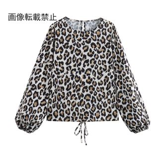 ☂️6月新作🐌14693◆レオパード 豹柄 ブラウス カットソー(シャツ/ブラウス(長袖/七分))