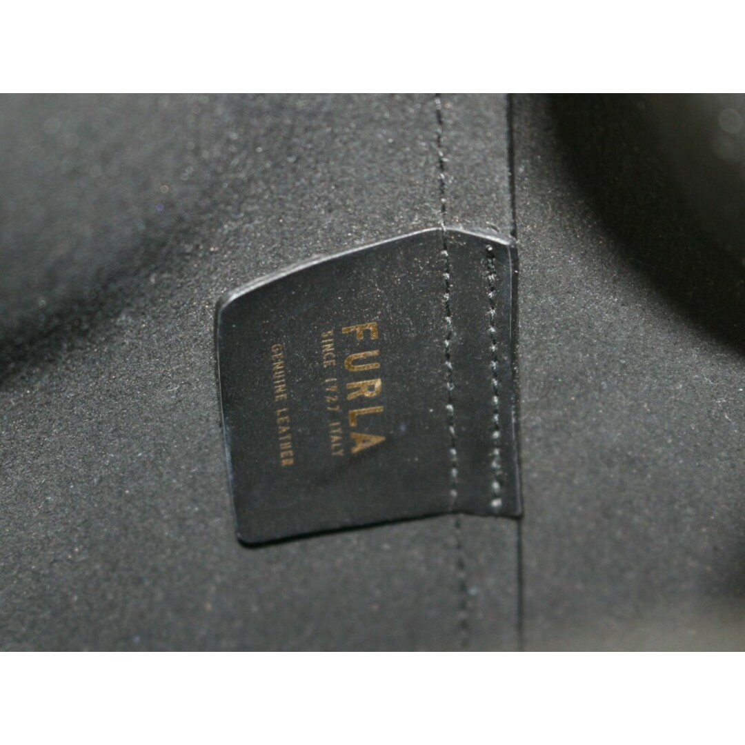 FURLA - FURLA フルラ バケツ型2WAYバッグ ブラック レザー FURLA - FURLA フルラ バケツ型2WAYバッグ ブラック レザー