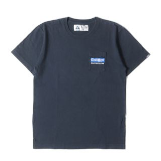 CHALLENGER チャレンジャー Tシャツ サイズ:S ボックスロゴ ポケット クルーネック 半袖Tシャツ ネイビー 紺 トップス カットソー【メンズ】【中古】(Tシャツ/カットソー(半袖/袖なし))
