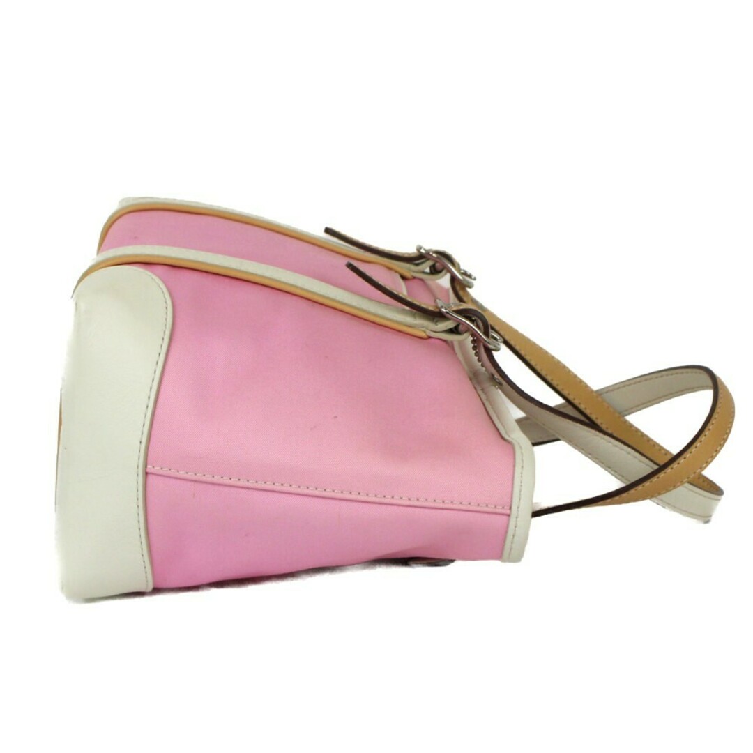 COACH - COACH コーチ ミニハンドバッグ 7741 ピンク×ホワイト COACH - COACH コーチ ミニハンドバッグ 7741 ピンク×ホワイト