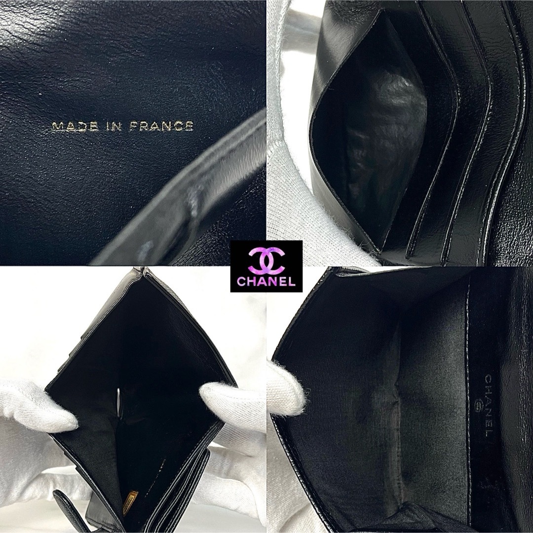CHANEL - 超極美品 CHANEL キャビアスキン Wホックコンパクト CHANEL - 超極美品 CHANEL キャビアスキン Wホックコンパクト