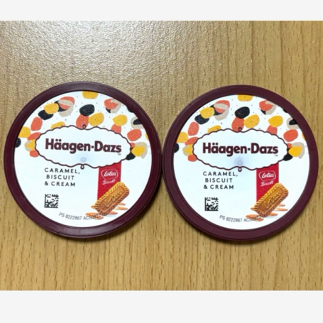 Haagen-Dazs(ハーゲンダッツ)のHaagenDazs CARAMELBISCUIT&CREAM ハーゲンダッツ蓋 ハンドメイドの素材/材料(その他)の商品写真
