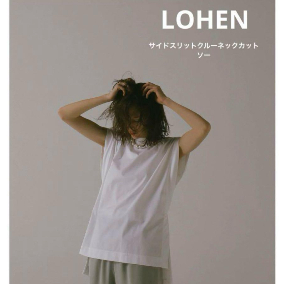 サイドスリットクルーネックカットソー lohen トップス サイドスリットクルーネックカットソー lohen トップス