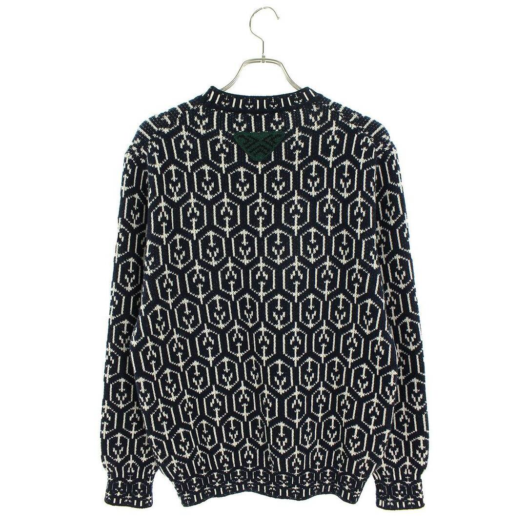 PRADA - プラダ 21AW UMB258 総柄カシミヤ混ニット メンズ 46の PRADA - プラダ 21AW UMB258 総柄カシミヤ混ニット メンズ 46の