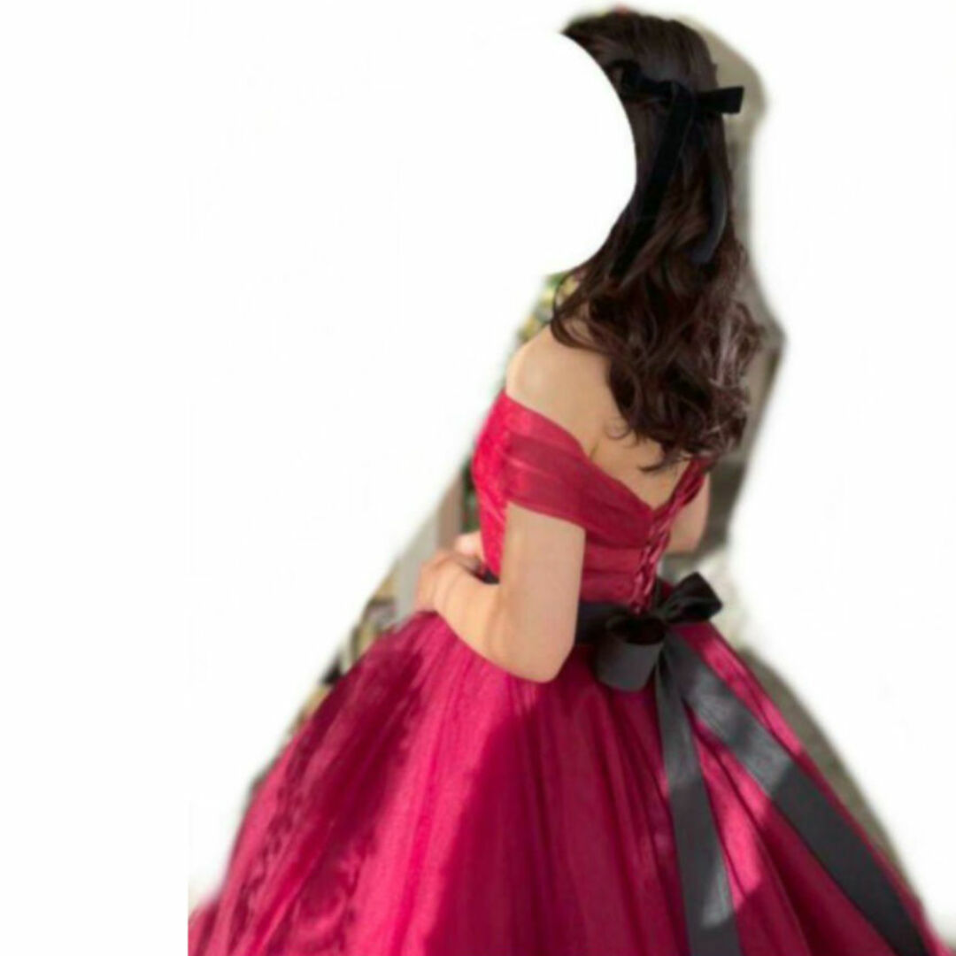 美品】ハツコエンドウ 富め ジル風 カラードレス ワインレッド 美品】ハツコエンドウ 富め ジル風 カラードレス ワインレッド