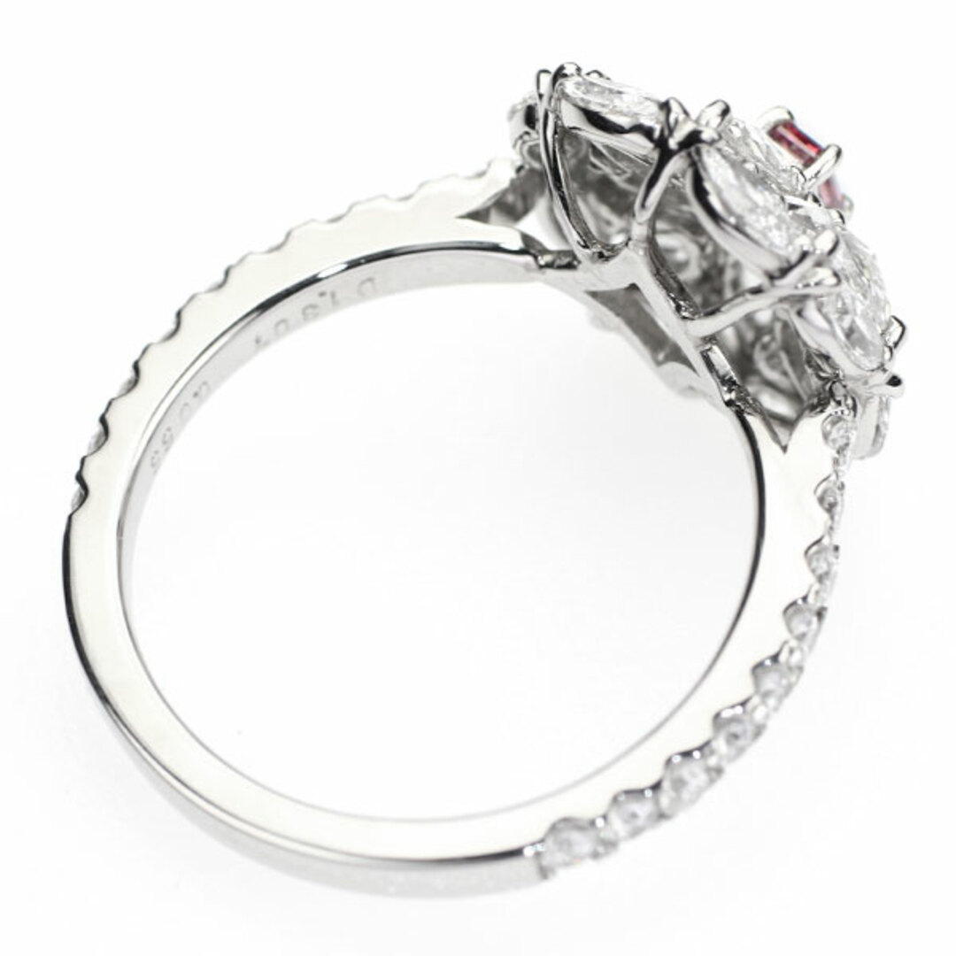 Pt950 天然レッドダイヤモンド ローズカット リング 0.110ct FPR Pt950 天然レッドダイヤモンド ローズカット リング 0.110ct FPR