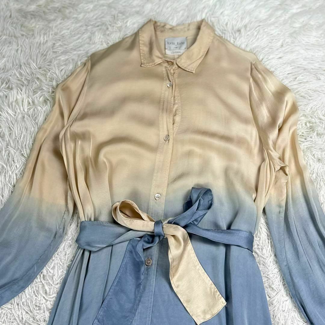 フォルテフォルテ グラデーション サテン ロングシャツ フォルテフォルテ グラデーション サテン ロングシャツ