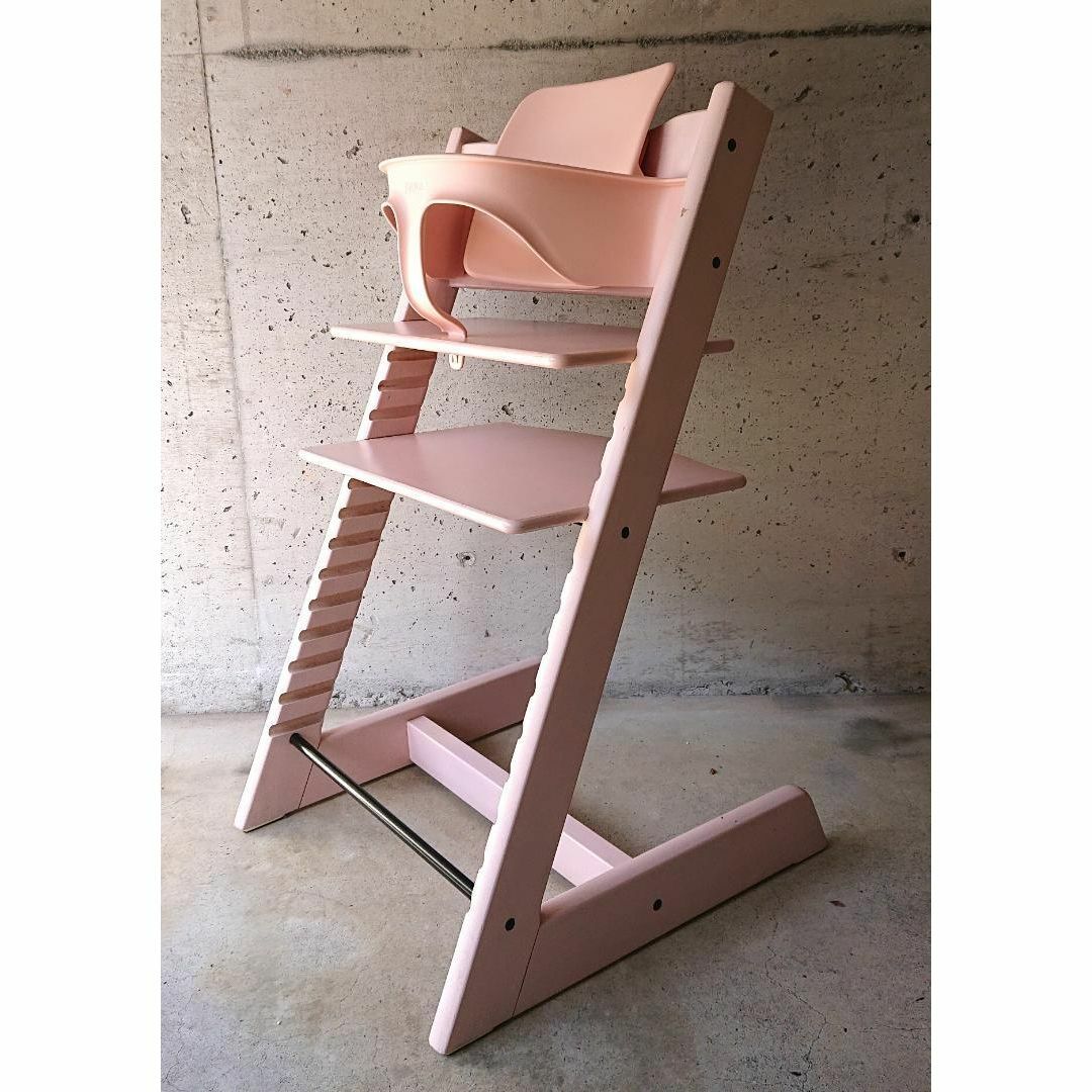 美品】STOKKEトリップトラップピンクSN.5~ベビーセット 美品】STOKKEトリップトラップピンクSN.5~ベビーセット