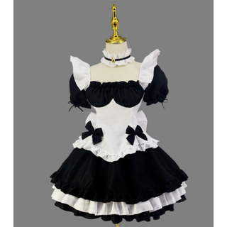 遊戯衣装コスプレ奇跡ぽかぽか黒白チョコレートメイド服ロリータ　N15＃(衣装)