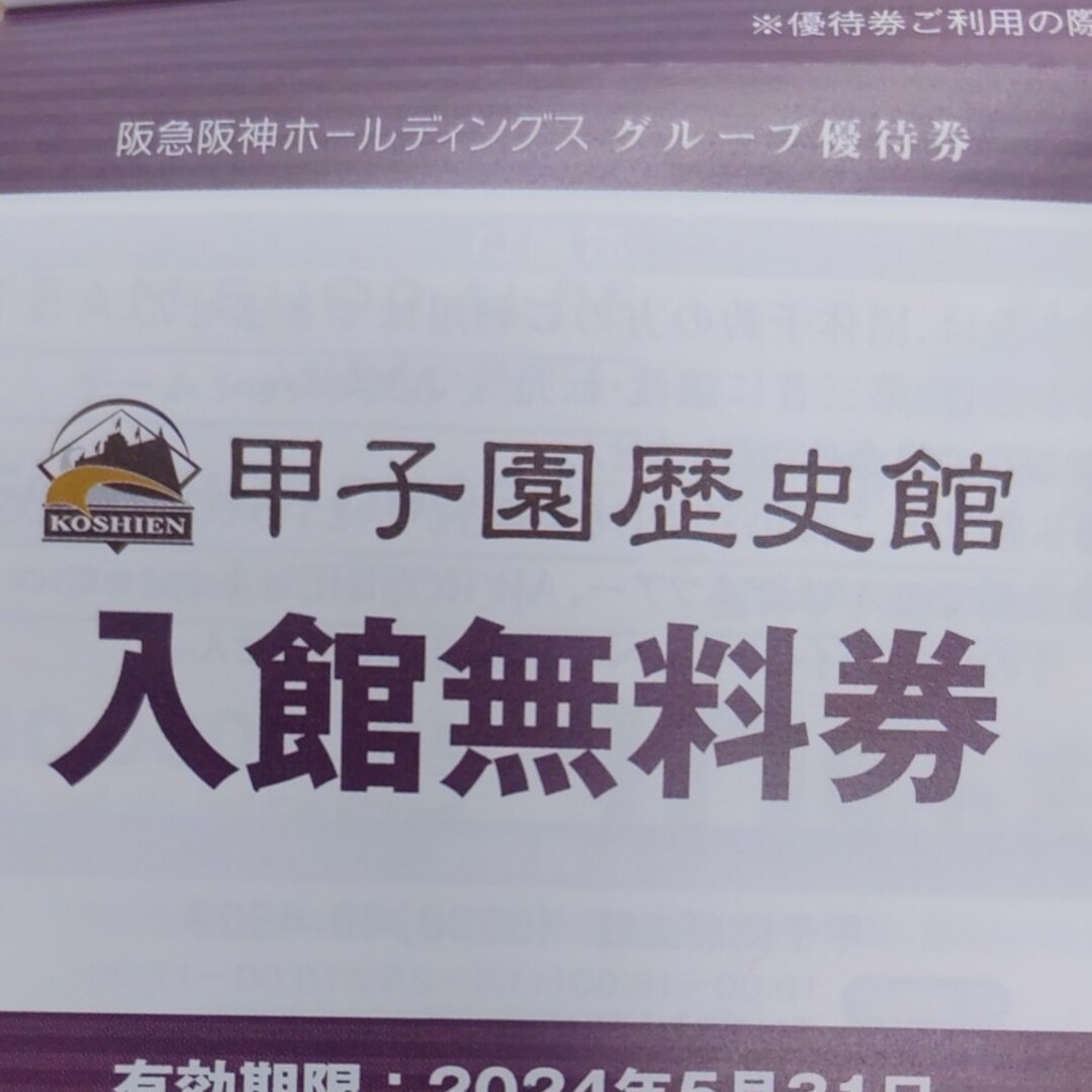 阪神百貨店(ハンシンヒャッカテン)の阪急阪神優待券の甲子園球場歴史館無料入場券2枚300円より-2025年5月31日 チケットの施設利用券(美術館/博物館)の商品写真