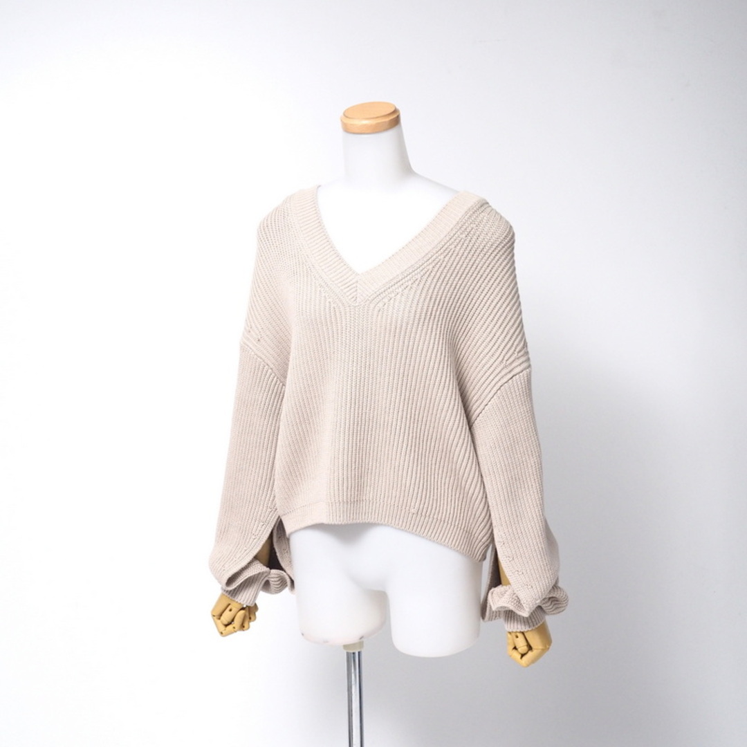 DEUXIEME CLASSE - ■未使用品■MUSE de Deuxieme Classe ミューズ ドゥ ドゥーズィエム クラス ニット サイズF EVELYDAY I LIKE. Vネック 長袖 サマーセーター 20240701/RA0312
