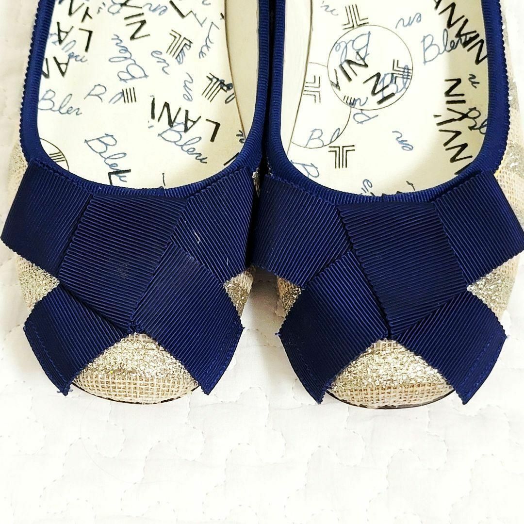 ランバンオンブルー LANVIN euBlue リボン パンプス ジュート 22 ランバンオンブルー LANVIN euBlue リボン パンプス ジュート 22