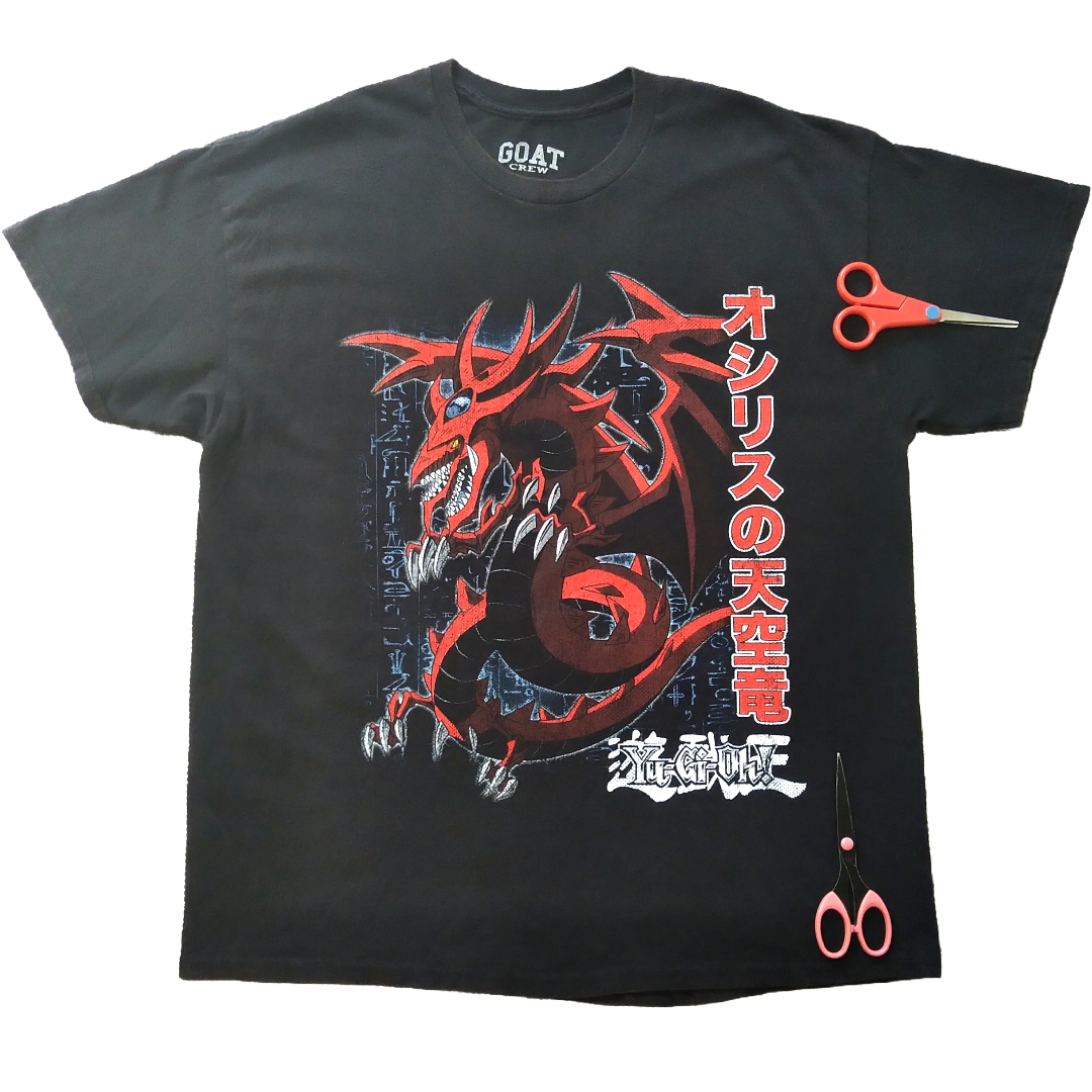 遊戯王 - 遊☆戯☆王 ヴィンテージ加工Tシャツ L 黒 オシリスの 遊戯王 - 遊☆戯☆王 ヴィンテージ加工Tシャツ L 黒 オシリスの
