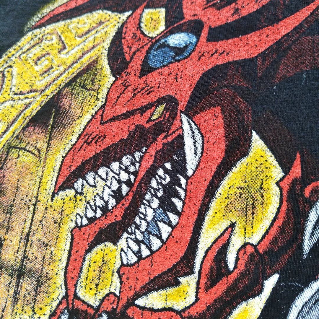 遊戯王 - 遊☆戯☆王 ヴィンテージ加工Tシャツ L 黒 オシリスの 遊戯王 - 遊☆戯☆王 ヴィンテージ加工Tシャツ L 黒 オシリスの