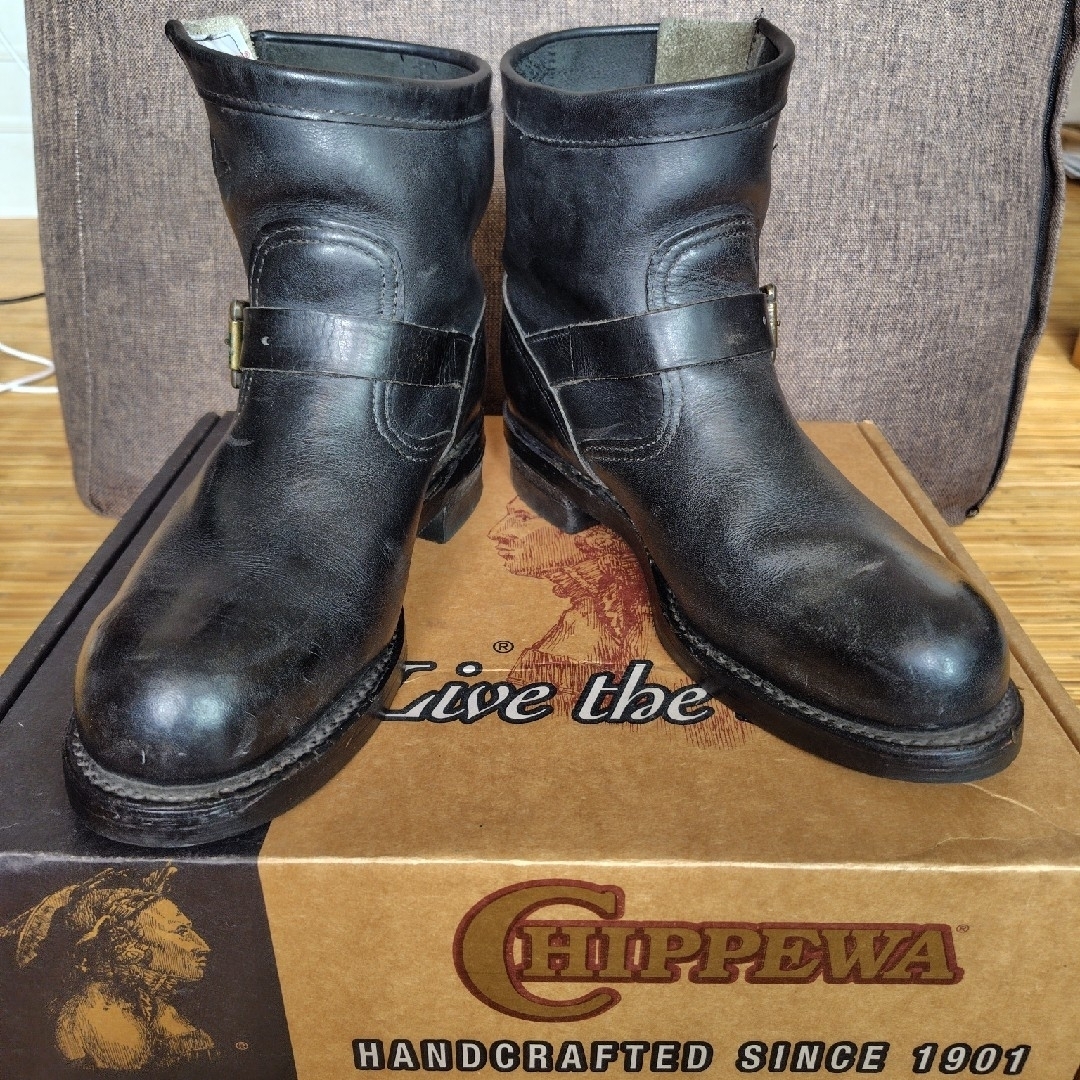 CHIPPEWA - チペワ エンジニアブーツ 7インチ サイズ7H ブラック CHIPPEWA - チペワ エンジニアブーツ 7インチ サイズ7H ブラック