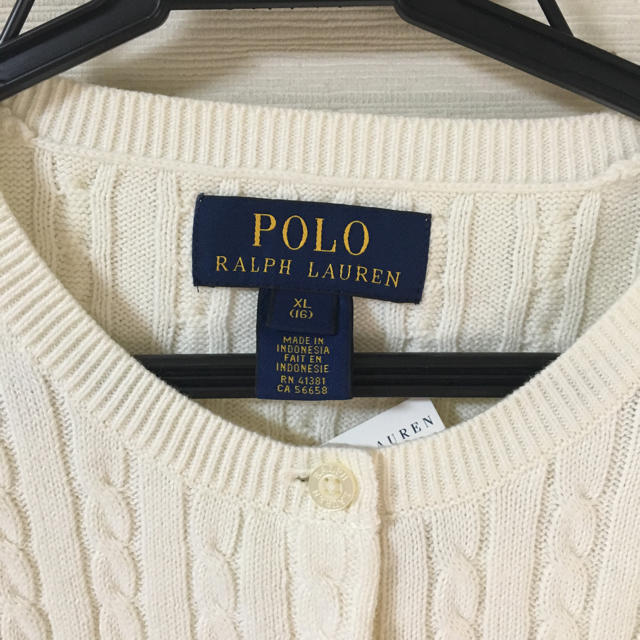 Ralph Lauren(ラルフローレン)のラルフローレン カーディガン 白 XL S キッズ/ベビー/マタニティのキッズ服女の子用(90cm~)(カーディガン)の商品写真