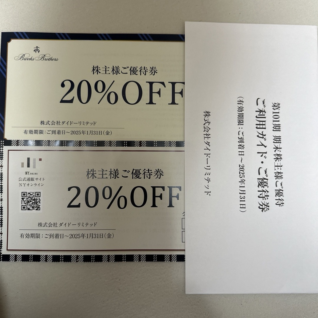 ダイドーリミテッド 優待 チケットの優待券/割引券(ショッピング)の商品写真