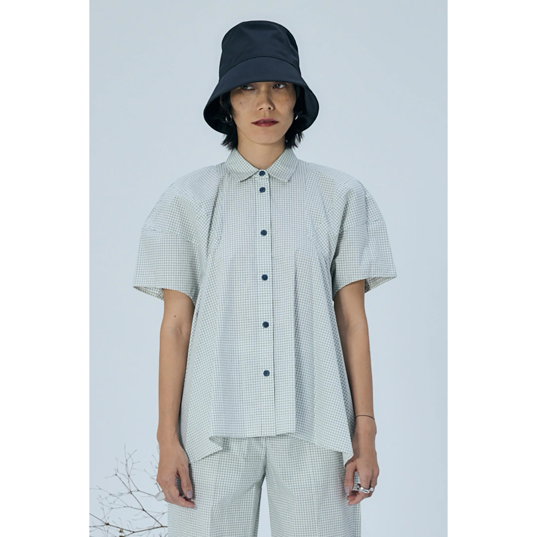 ENFOLD enfold CHECK SILHOUETTE SHIRT|シャツ/ブラウス(半袖 ENFOLD enfold CHECK SILHOUETTE SHIRT|シャツ/ブラウス(半袖