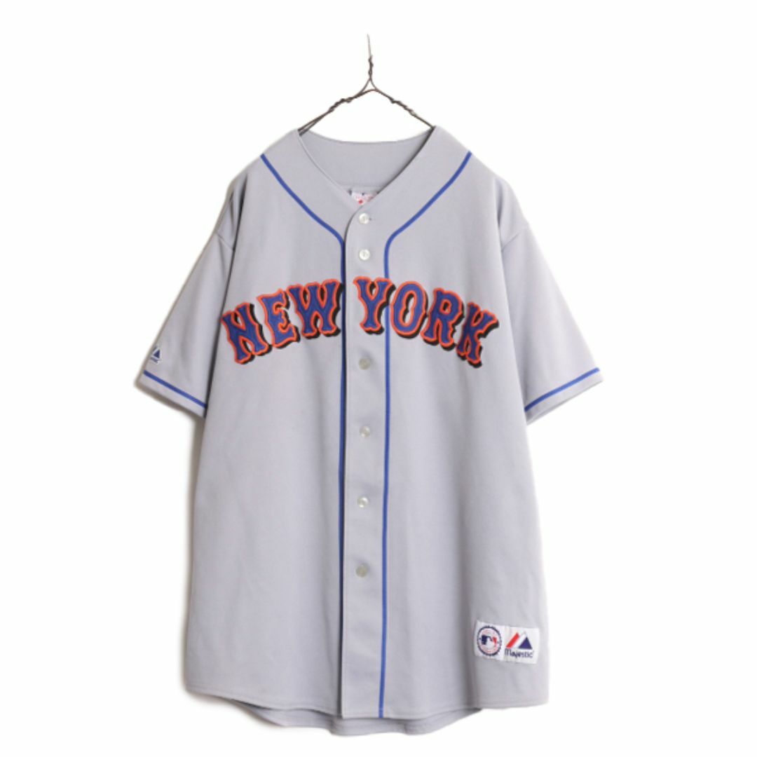 売れ筋がひ贈り物! MLB オフィシャル メンズ シャツ ベースボール メッツ Majestic ユニフォームシャツ