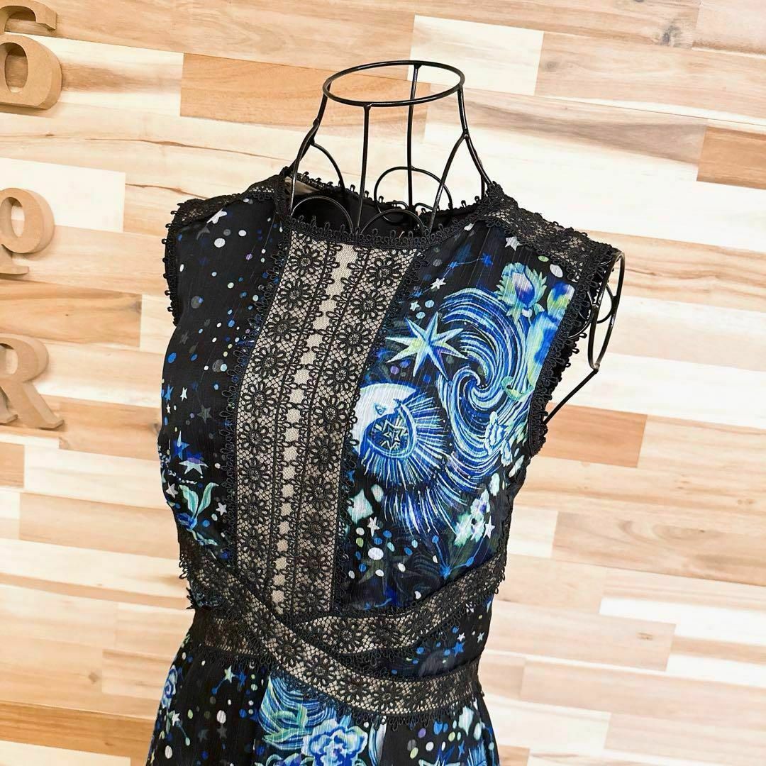 美品✨️タダシショージ 刺繍 レース ロングワンピース ドレス 6 美品✨️タダシショージ 刺繍 レース ロングワンピース ドレス 6