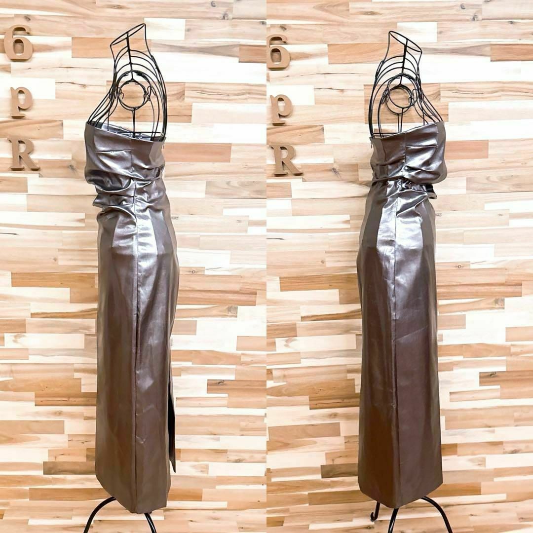 未使用【ザラ】ZARA ベアトップ ロング ドレス ワンピース XS 銀 未使用【ザラ】ZARA ベアトップ ロング ドレス ワンピース XS 銀
