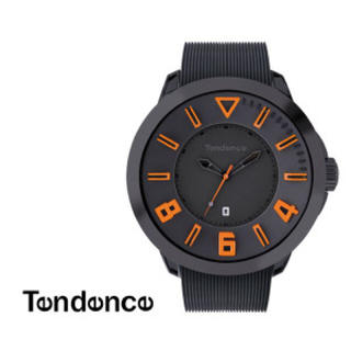 テンデンス(Tendence)のテンデンス TT530003 ガリバースポーツ ブラック＆オレンジ 腕時計(ラバーベルト)