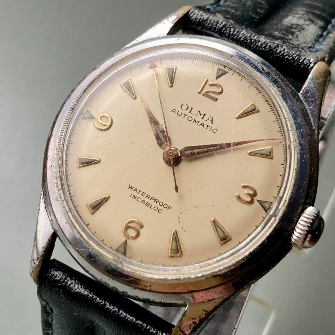 いちご【動作品】オルマ OLMA アンティーク 腕時計 自動巻き メンズ
