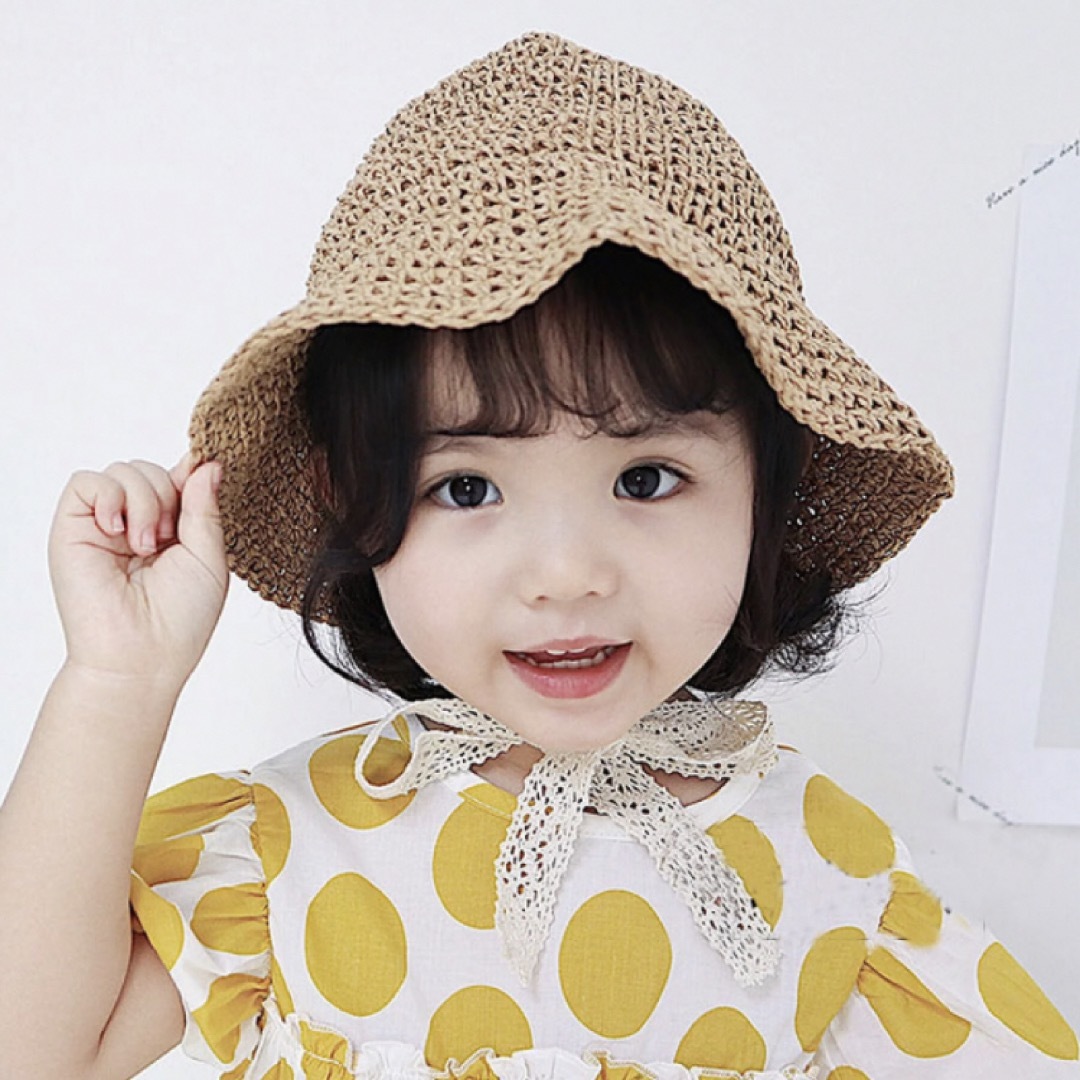 麦わら帽子 ベビー ベビー帽子 赤ちゃん 赤ちゃん帽子 刻ん 麦わら帽子 ベビー ベビー帽子 赤ちゃん 赤ちゃん帽子 刻ん