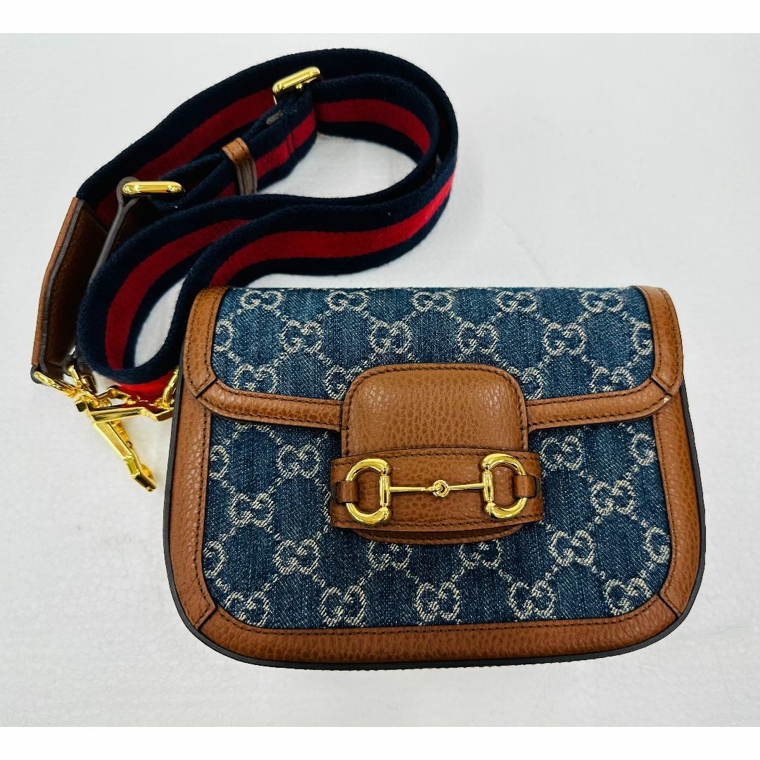 GUCCI - 【グリーン】グッチミニバッグ デニム 1055＋グッチタイガー