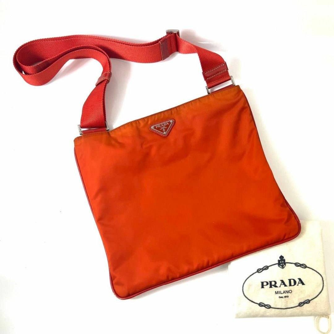 PRADA プラダ ショルダーバッグ ナイロン テスートナイロン オレンジ PRADA プラダ ショルダーバッグ ナイロン テスートナイロン オレンジ