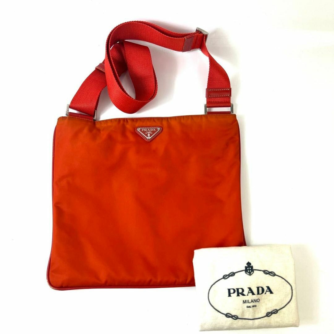 PRADA プラダ ショルダーバッグ ナイロン テスートナイロン オレンジ PRADA プラダ ショルダーバッグ ナイロン テスートナイロン オレンジ