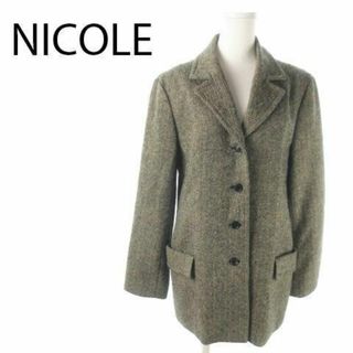 ニコル(NICOLE)のニコル テーラードジャケット ヘリンボーン 40 茶 211217AO13A(テーラードジャケット)