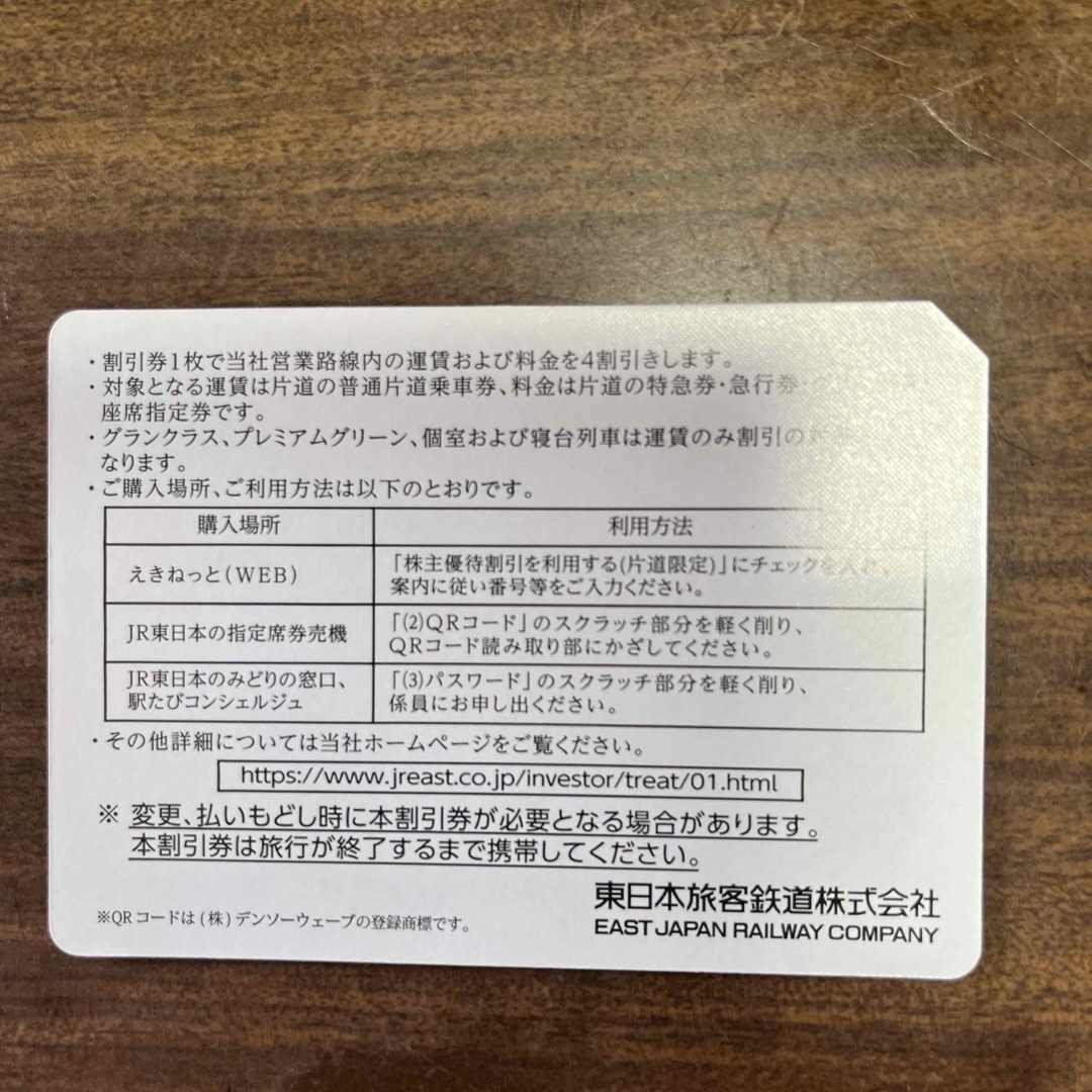 JR株主優待割引券✖︎4電子版株主サービス券一冊 JR株主優待割引券✖︎4電子版株主サービス券一冊