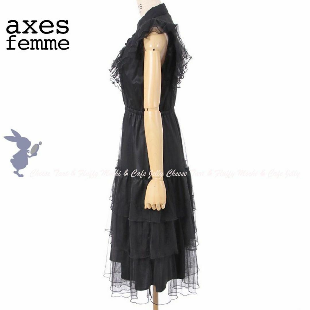 axes femme - axes femme ボリュームフリルドレス ワンピース 黒 axes femme - axes femme ボリュームフリルドレス ワンピース 黒