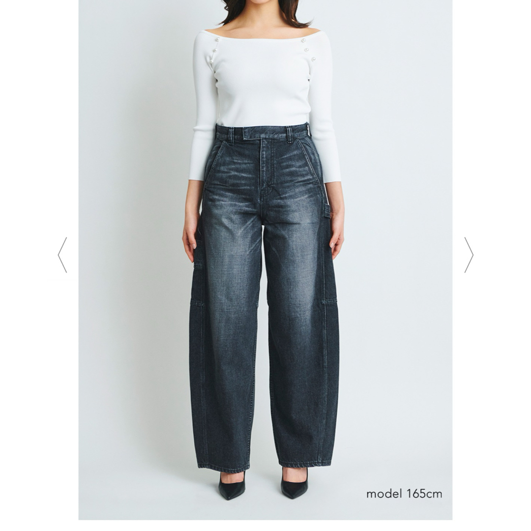 新品同様ボーダーズアットバルコニーWIDE-LEG PAINTER DENIM 新品同様ボーダーズアットバルコニーWIDE-LEG PAINTER DENIM