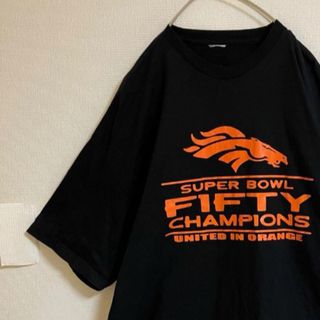 NFL Tシャツデンバーブロンクス超オーバーサイズ スーパーボウル黒半袖tシャツ(Tシャツ/カットソー(半袖/袖なし))