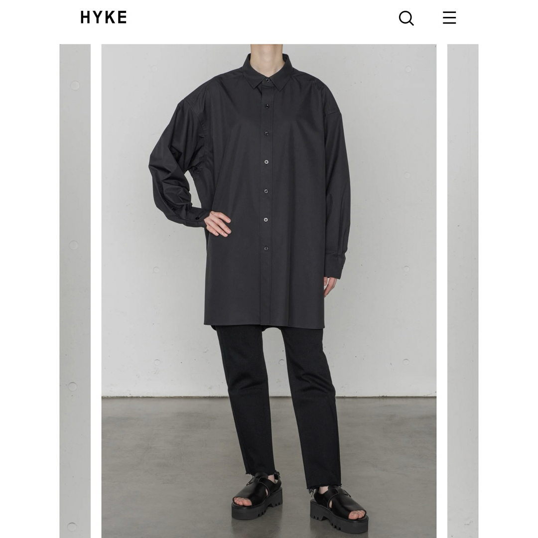 HYKE - 新品 HYKE ハイク T/C BIG SHIRT ビッグシャツ 2024ssの HYKE - 新品 HYKE ハイク T/C BIG SHIRT ビッグシャツ 2024ssの